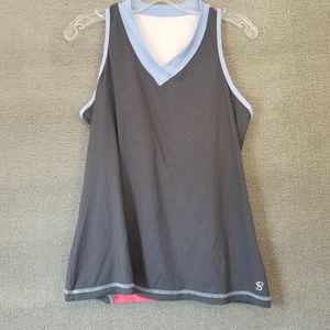 Sofibella Shirt Womens XL Gray Racerback Tank 1729